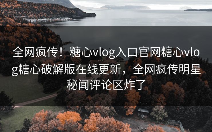 全网疯传！糖心vlog入口官网糖心vlog糖心破解版在线更新，全网疯传明星秘闻评论区炸了