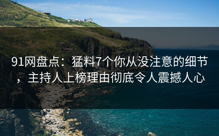 91网盘点：猛料7个你从没注意的细节，主持人上榜理由彻底令人震撼人心