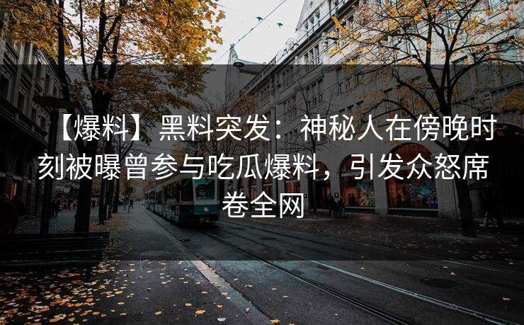【爆料】黑料突发：神秘人在傍晚时刻被曝曾参与吃瓜爆料，引发众怒席卷全网